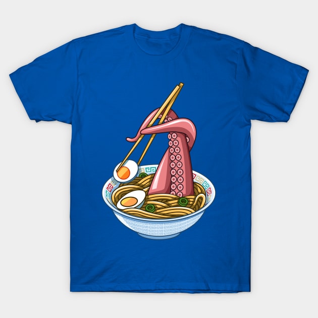 Ramen Octopus T-Shirt by albertocubatas